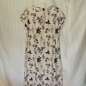 Emery Rose Women's Large NWT Floral Print Cream Dress
